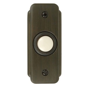 BR2 BZ Stepped Rectangle Lighted Push Button in Bronze 1 1