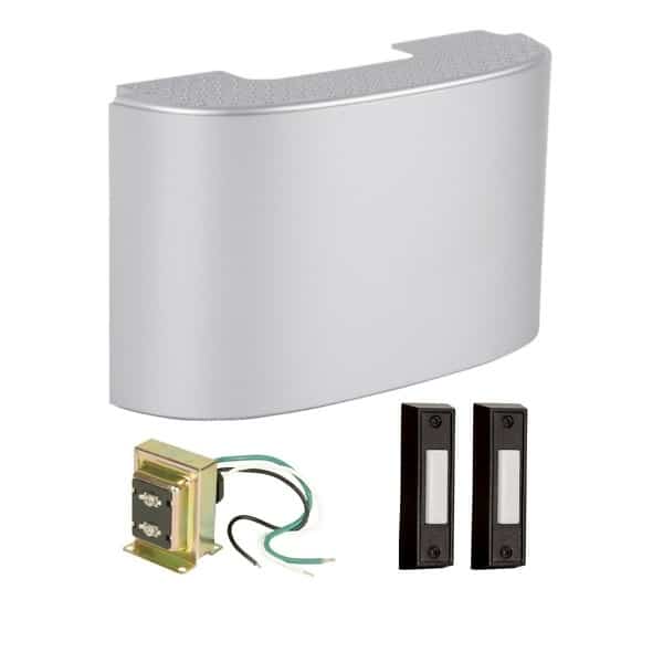 CK2000-W Craftmade Wired Door Chime Kit with Curved Chime & Two Push Buttons and Wired Transformers