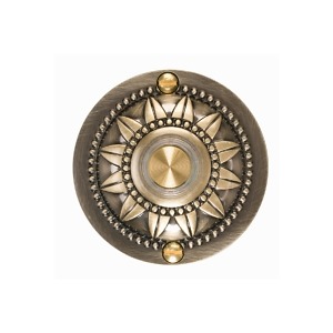 DH1651L Circular Doorbell Button Stamped with a Flower Design 1