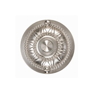 DH1653L Circular Doorbell Button Stamped with a Flower Design 1