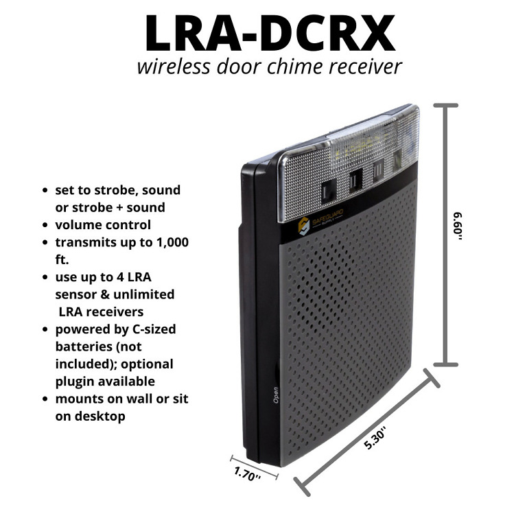 LRA-D1000S Loud Doorbell Plugin Kit with Bright Strobe Light