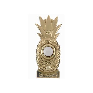 PB1670 - Pineapple Shaped Lighted Wired Doorbell Button Available in Brushed Brass