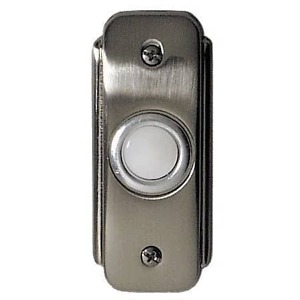 BR2 PW Stepped Rectangle Lighted Push Button in Pewter 1 1