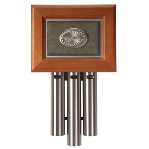 C3 PW Rosewood Doorbell with 3 Antique Pewter Tubes Front View 1
