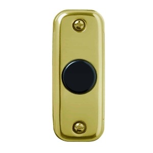 DH1805 Small Brass Wired Chime Button with Black Center