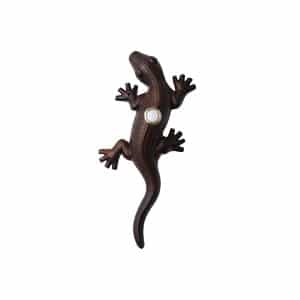 Large Gecko Resin Push Button in Flat Black or Aged Bronze Finish